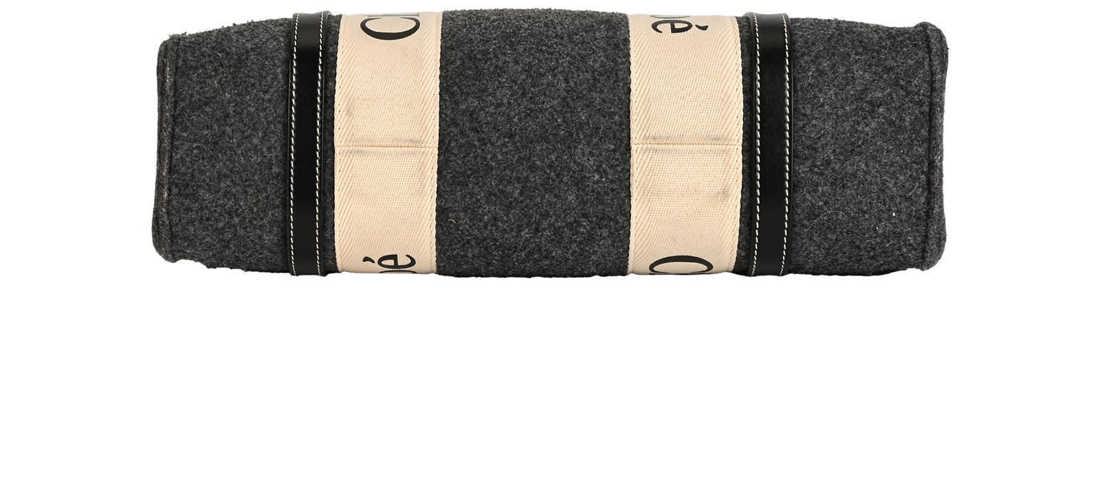 Medium Woody Tote Bag, &pound;495, Handbags, Cream/Grey, Felt/Polyester Mix, Top view